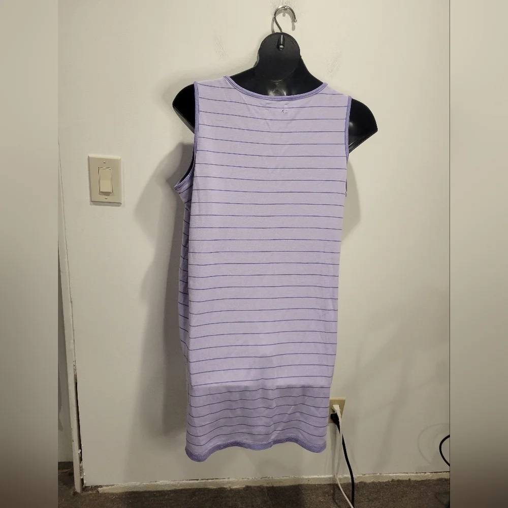Lands End Size 1x Reverisble Purple Stripes Tank Dress